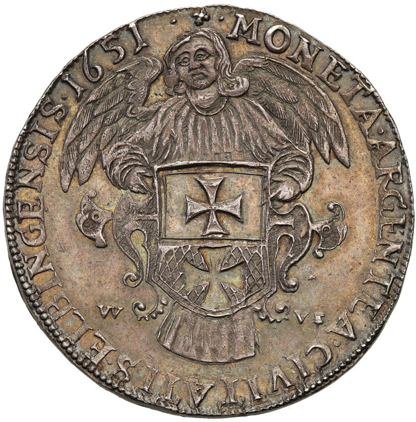 Jan II Kazimierz. Talar 1651, Elbląg ex. Irving Goodman & FRANKIEWICZ NGC MS62 (MAX)